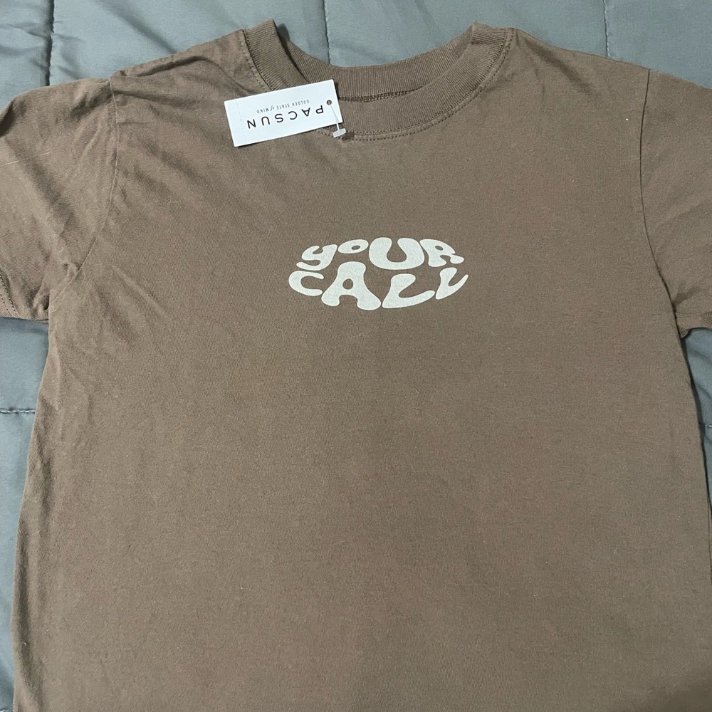 brandy melville brown baby tee